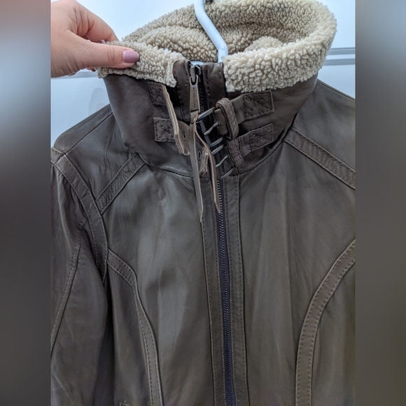 Michael Kors Shearling Leather Jacket - Picture 4 of 8